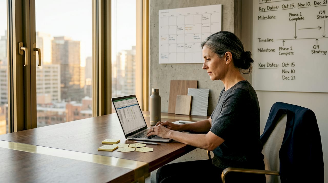 Project manager working in conference room