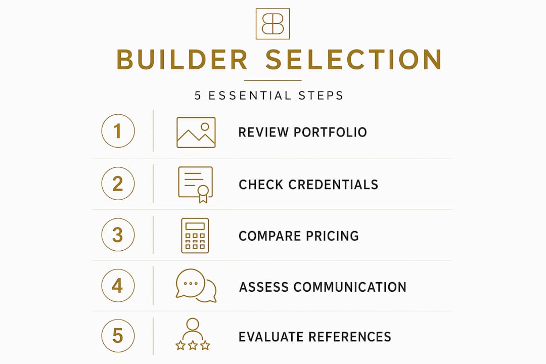 Infographic showing builder selection steps
