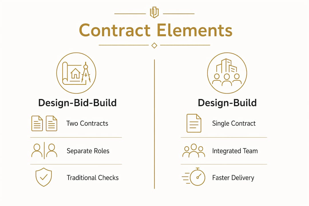 Infographic comparing design-bid-build and design-build contracts