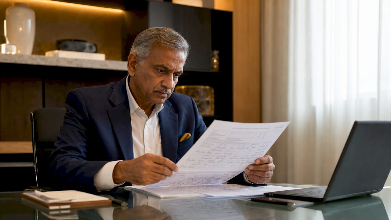 Man reviewing builder change order document