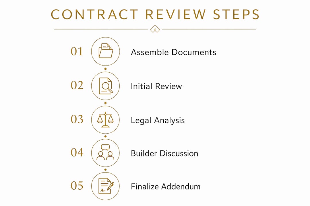 Infographic showing step-by-step contract review process